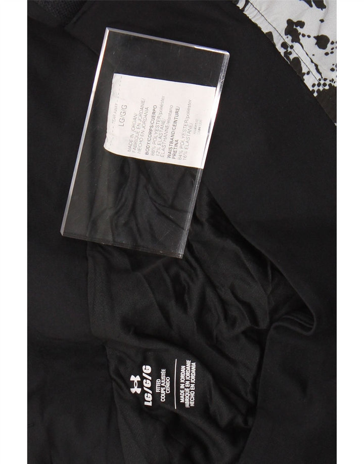 UNDER ARMOUR Pantalones cortos deportivos ajustados con estampado abstracto para mujer, Reino Unido 40, talla grande, gris