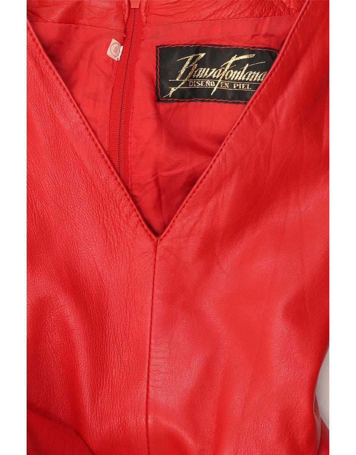 Vestido vintage de cuero para mujer IT 48 XL Rojo