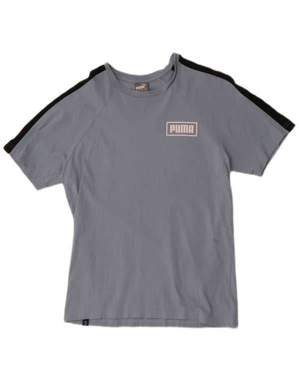 Puma Camiseta gráfica para hombre Top Small Blue Colourblock