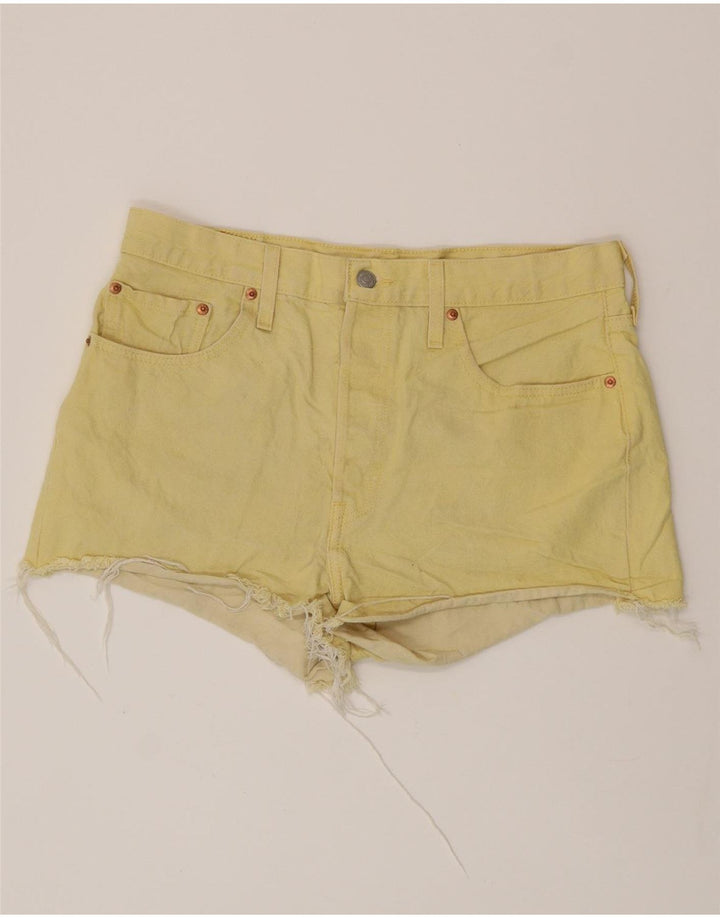 LEVI'S Pantalones cortos vaqueros 501 para mujer W32 Algodón amarillo grande