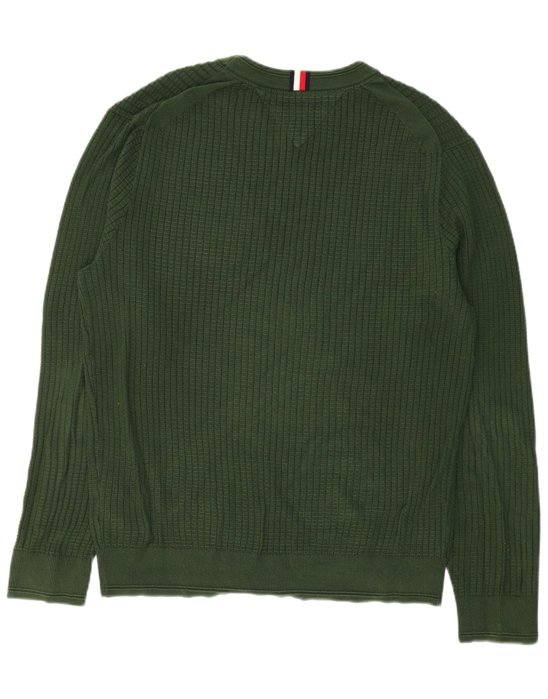 TOMMY HILFIGER Jersey con cuello redondo para hombre, talla grande, algodón verde
