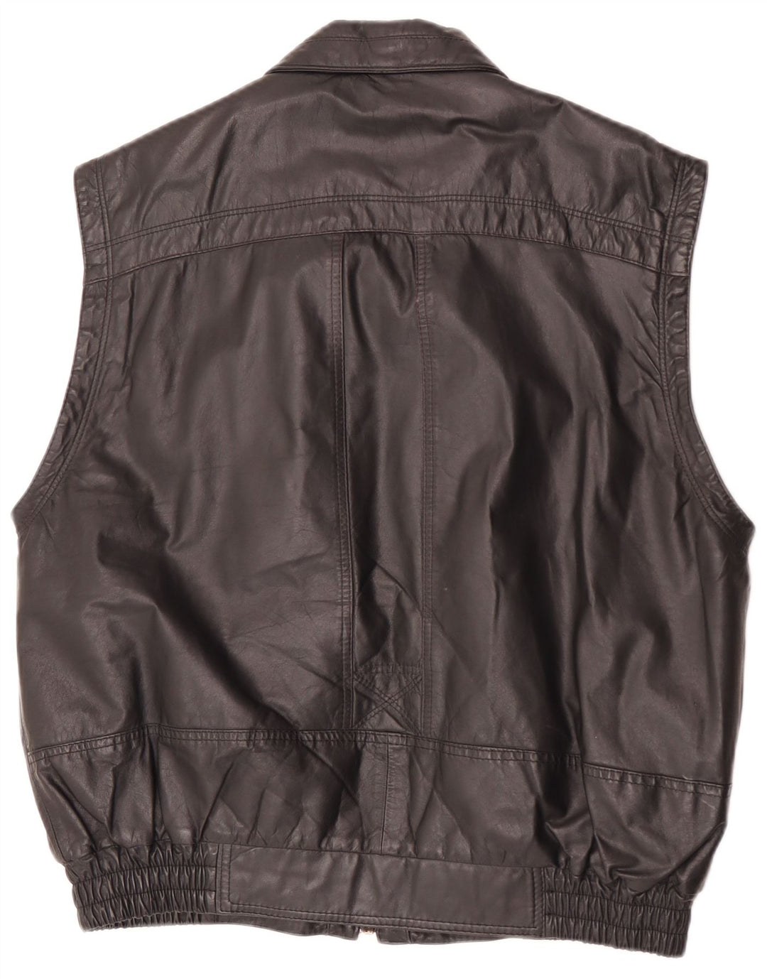 Rover & Lake Chaleco de cuero para hombre IT 50 Grande Negro