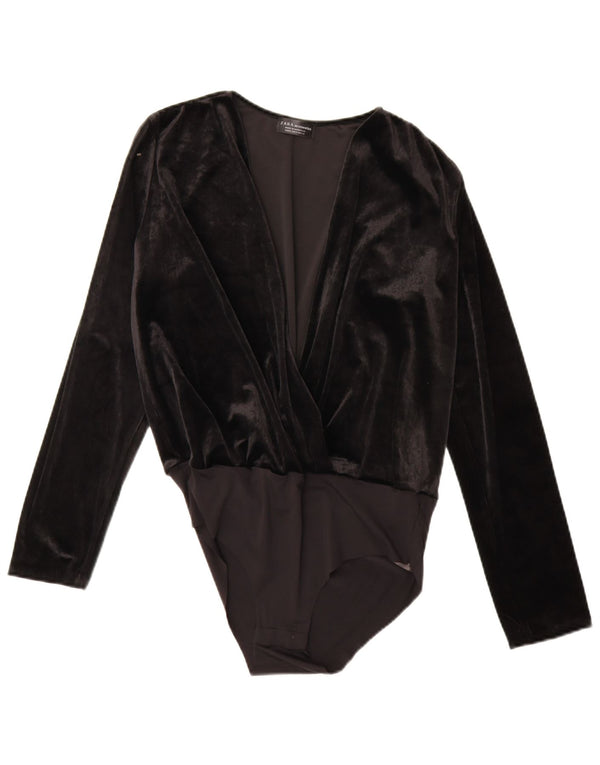 Zara Body De Terciopelo Mujer UK 44 Mediano Poliamida Negro