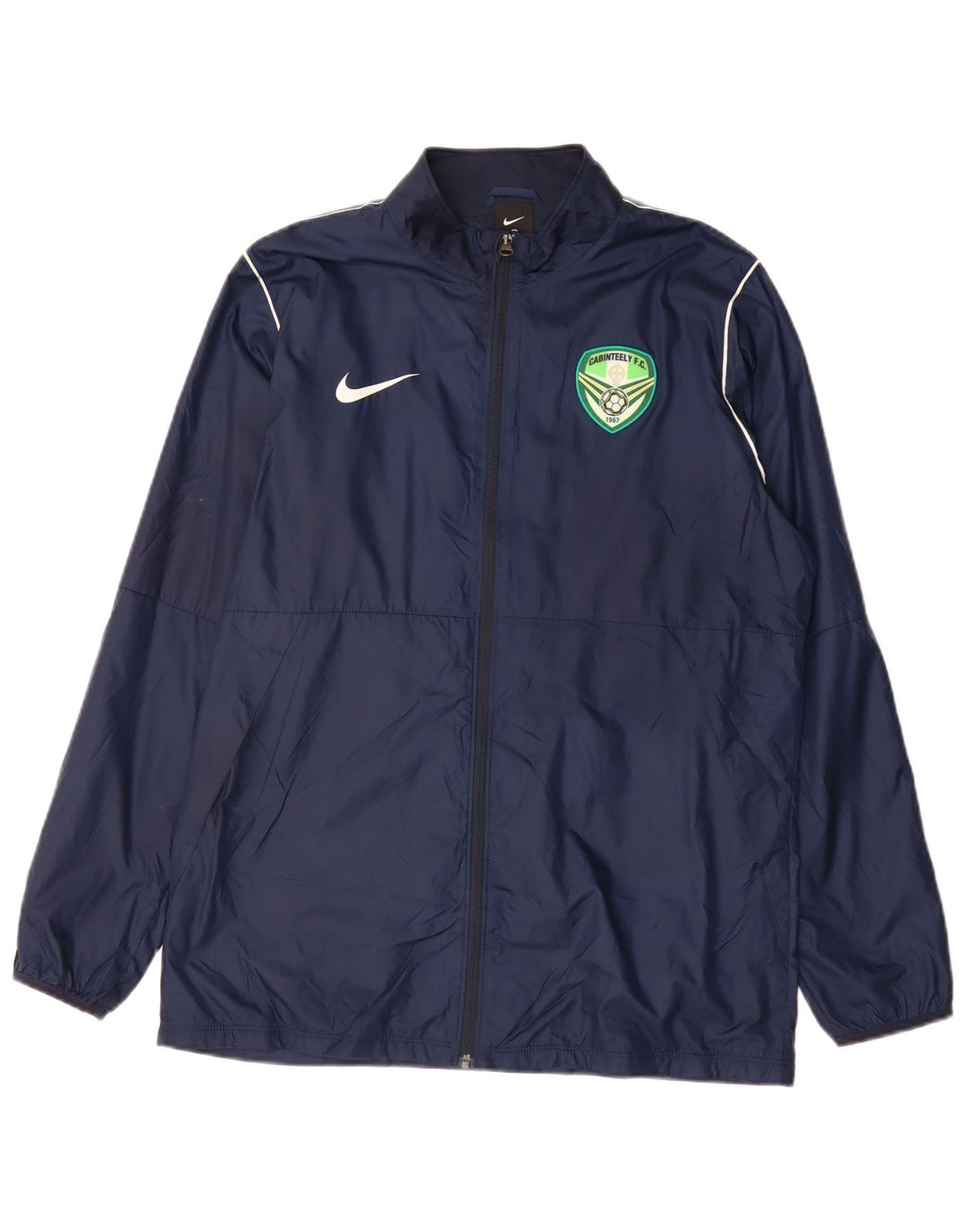 NIKE Chaqueta impermeable gráfica para hombre Reino Unido 40 Grande Poliéster azul marino