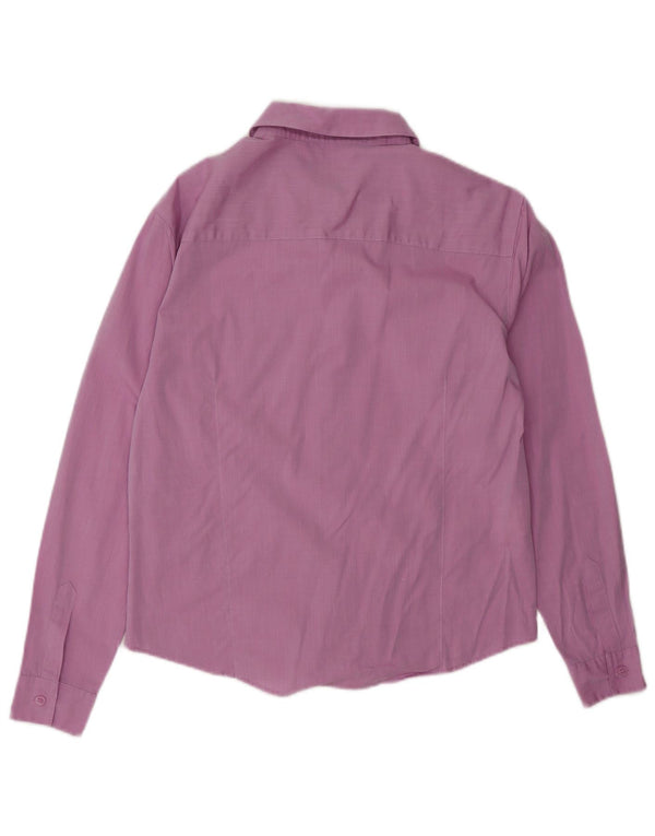 LAURA ASHLEY Camisa Mujer UK 10 Small Algodón Púrpura