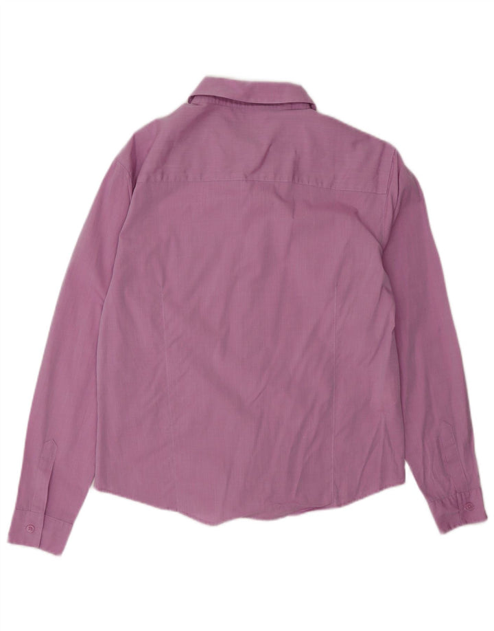 LAURA ASHLEY Camisa Mujer UK 10 Small Algodón Púrpura