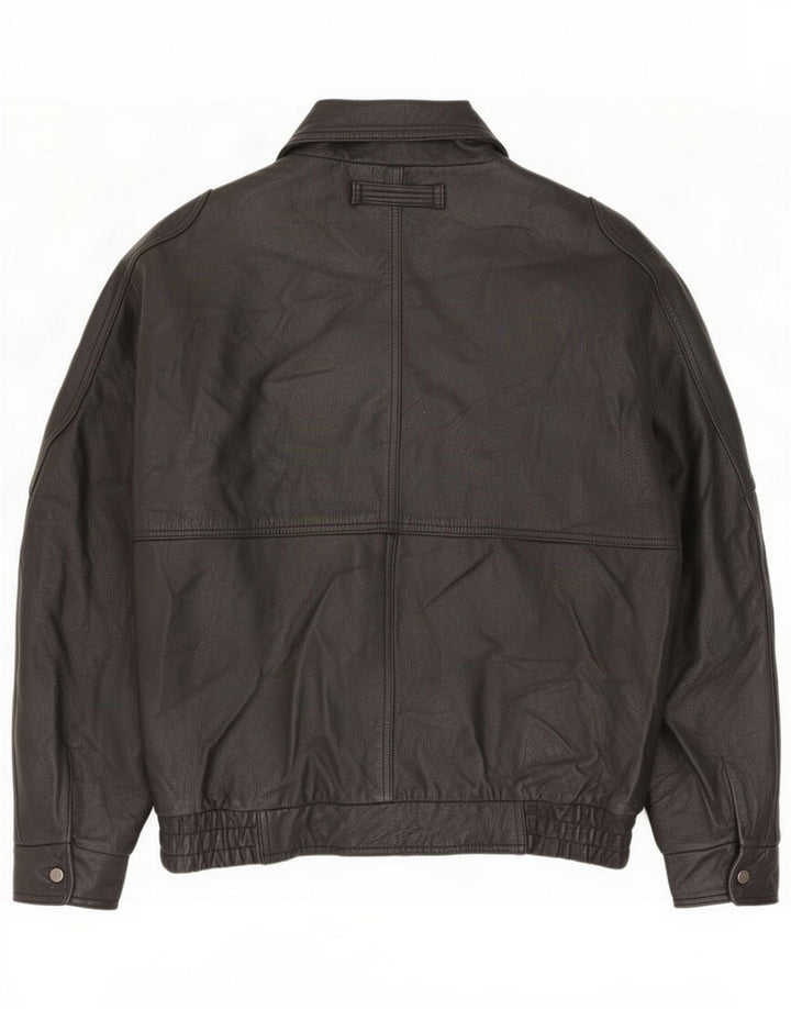 Chaqueta de cuero vintage para hombre UK 38 Medium Black