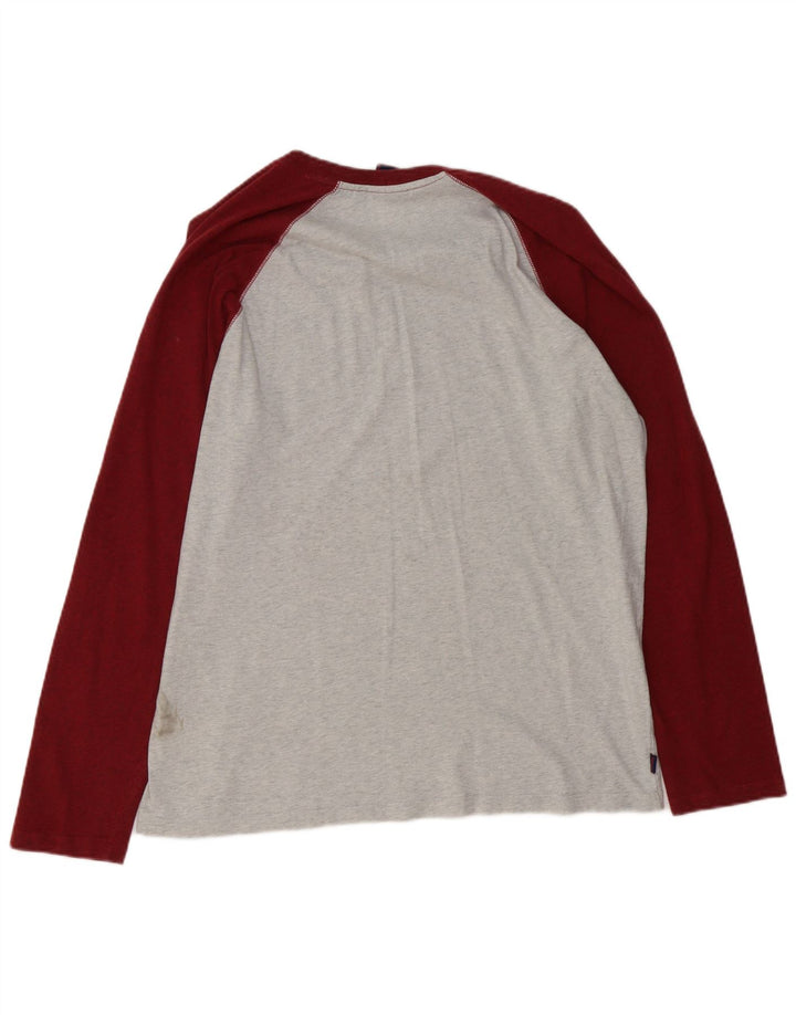 Superdry Camiseta de manga larga para hombre, talla 2XL, algodón gris color block