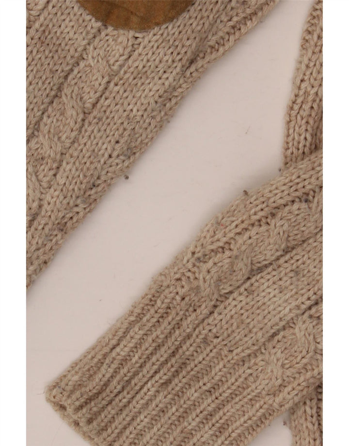 Zara Mujer Cárdigan Suéter UK 44 Medio Beige Acrílico