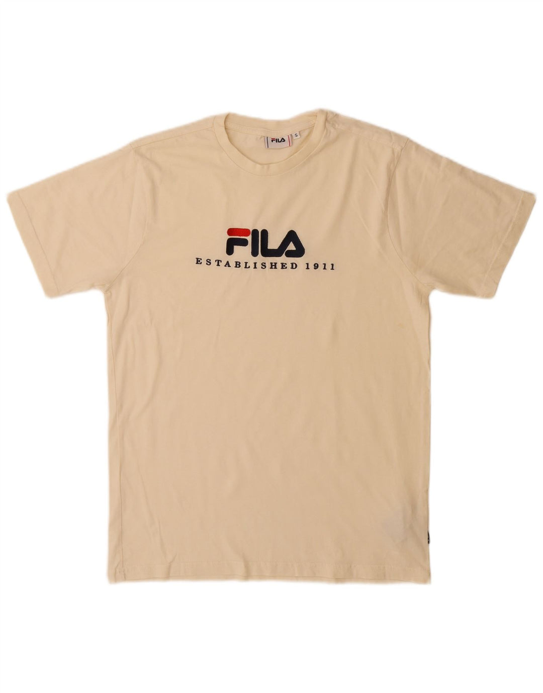Fila - Camiseta gráfica para hombre, talla pequeña, algodón beige