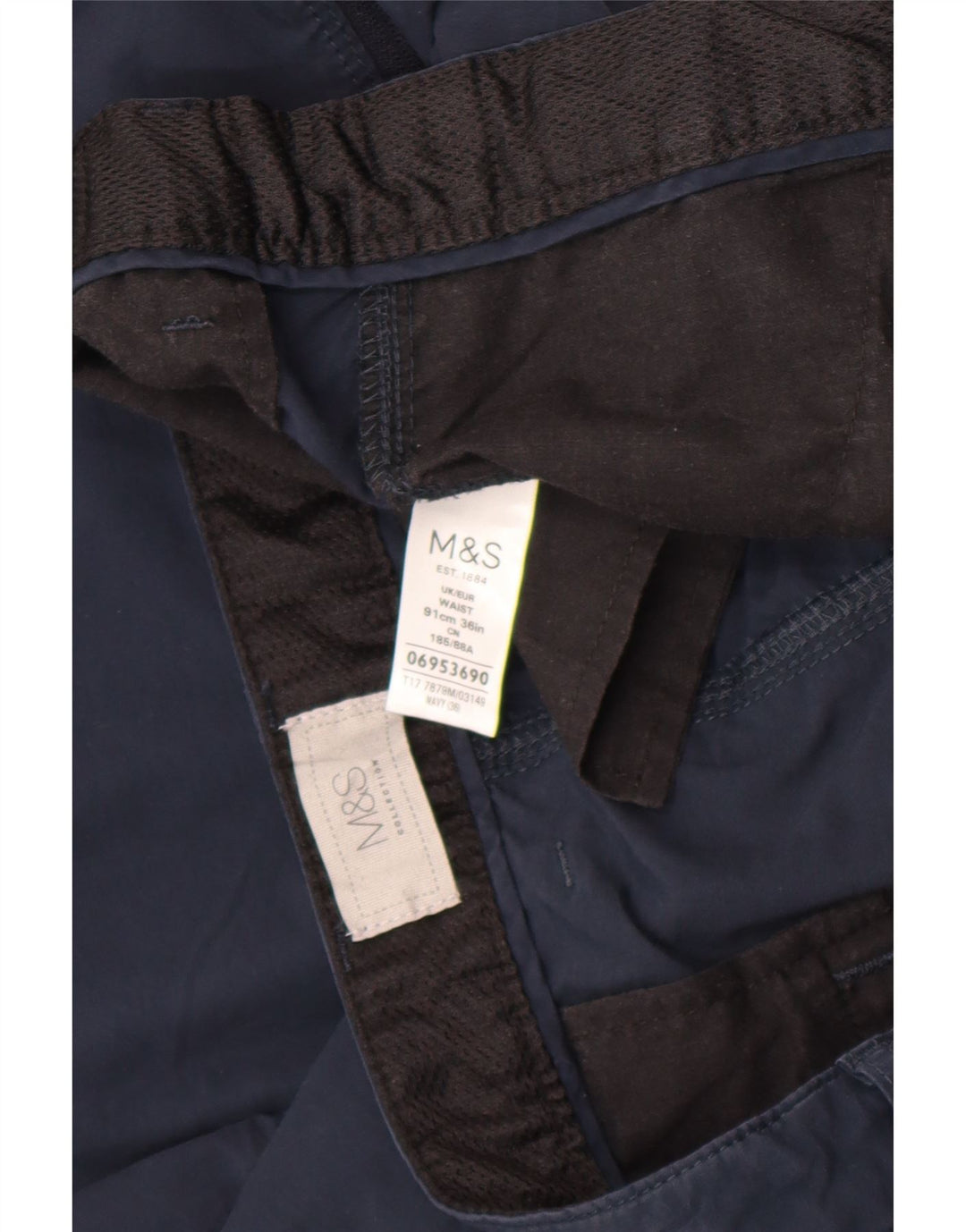 Marks & Spencer Pantalones cortos tipo cargo para hombre W36 Large Azul marino Algodón