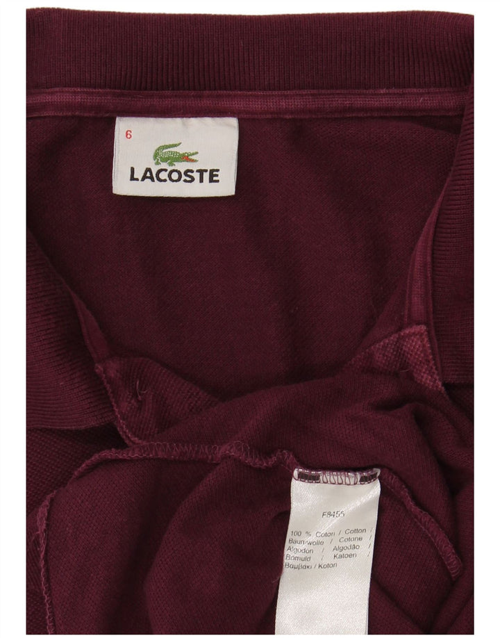 LACOSTE Polo para hombre Talla 6 XL Algodón granate