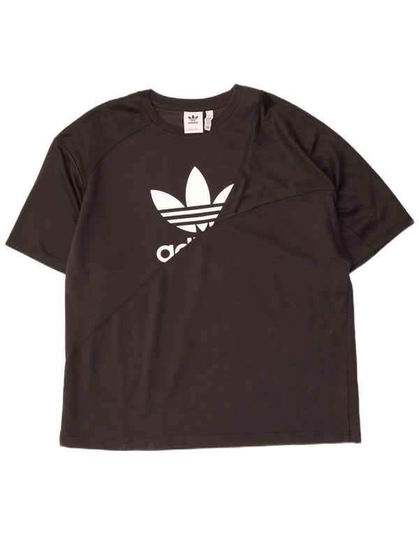 Adidas - Camiseta gráfica para hombre, talla grande, poliéster negro