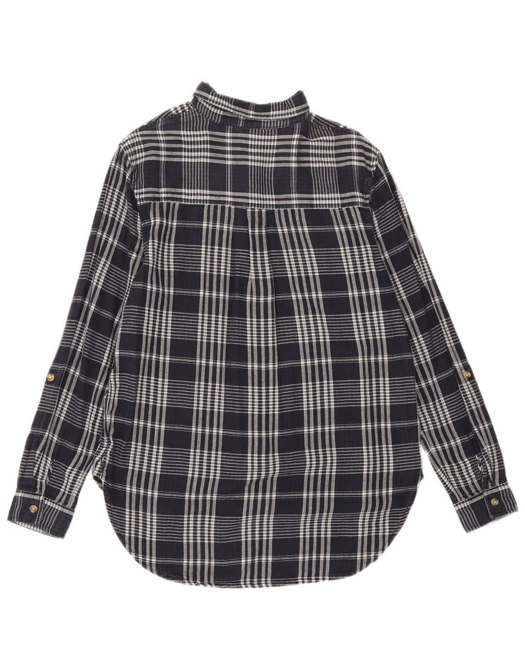 Marks & Spencer Camisa extragrande para mujer UK 8 Small Azul marino Cuadros Algodón