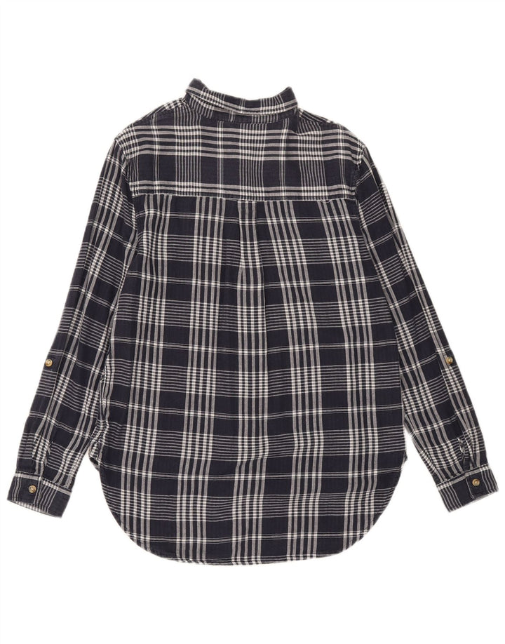 Marks & Spencer Camisa extragrande para mujer UK 8 Small Azul marino Cuadros Algodón