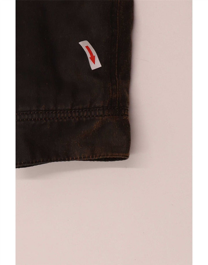 Obey Chaqueta de algodón encerado para mujer UK 44 Algodón marrón medio