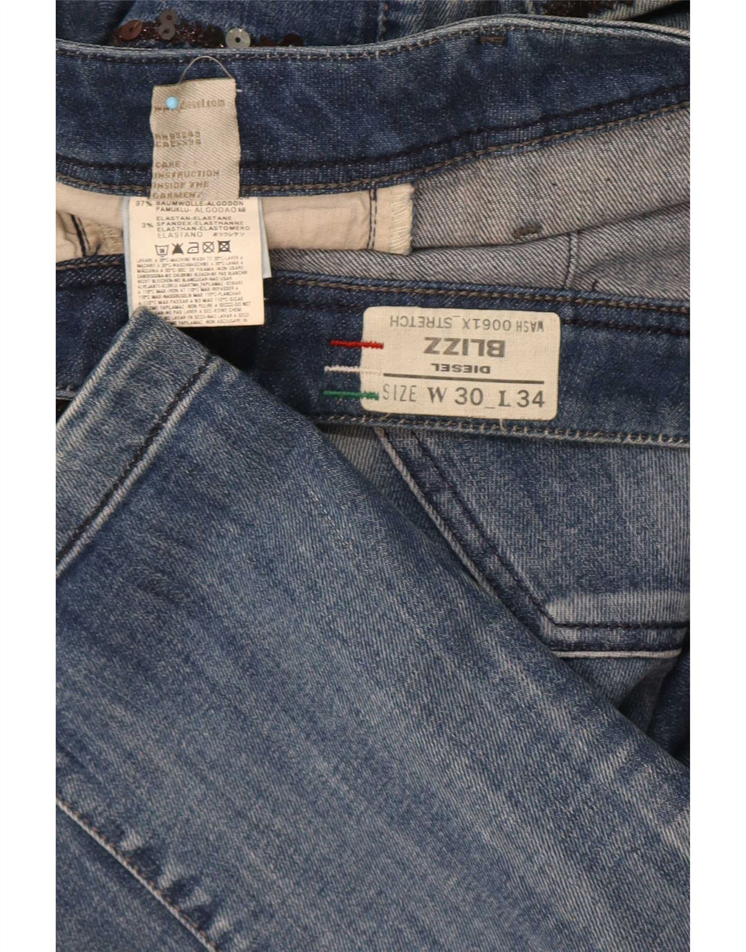 Diesel Mujer Blizz Slim Jeans W30 L34 Algodón Azul