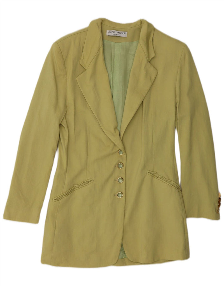 Chaqueta blazer vintage de 4 botones para mujer IT 44 Viscosa caqui mediana