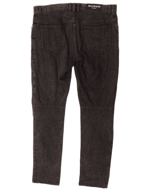 Balmain Vaqueros Slim Para Hombre W34 L30 Algodón Gris