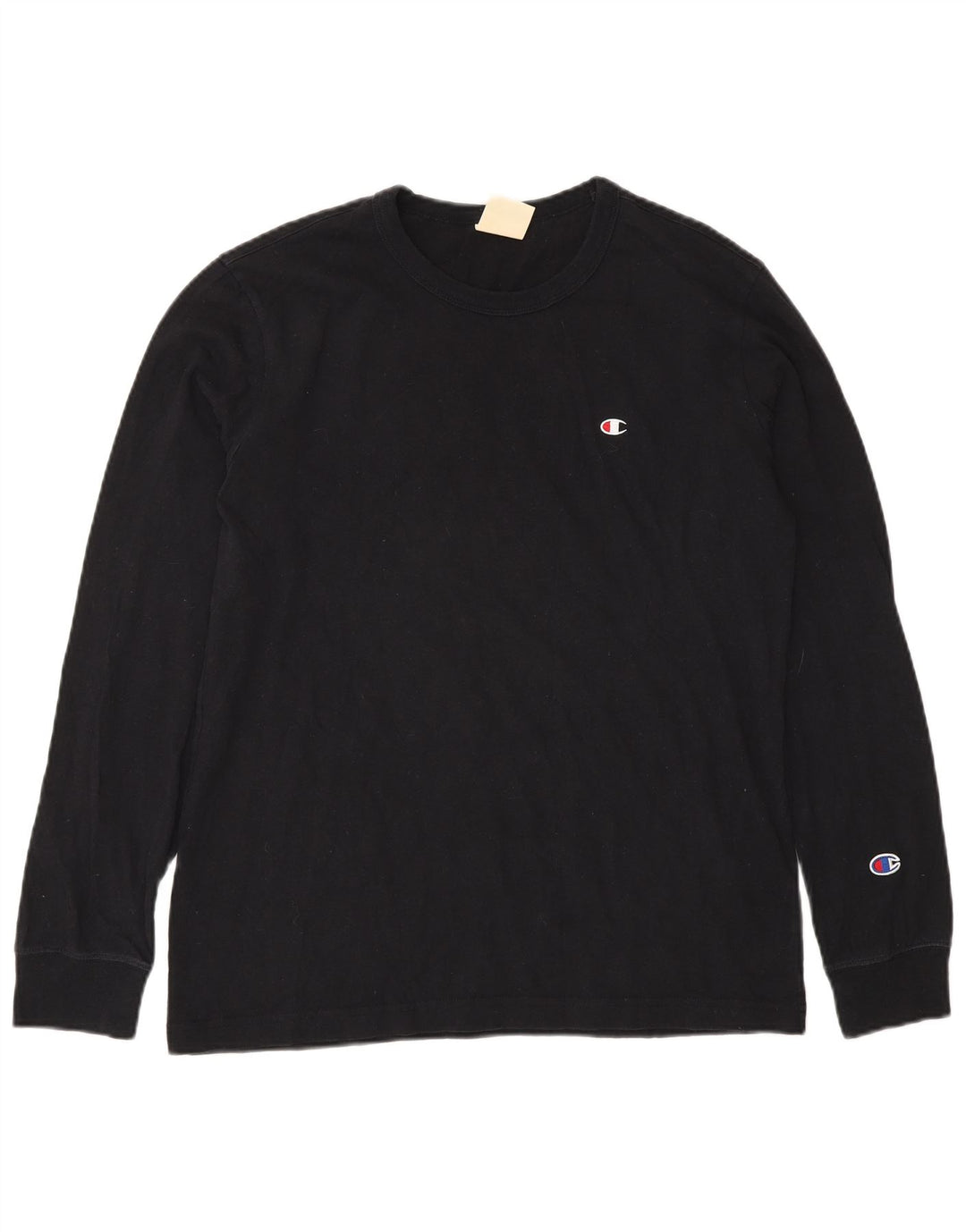 Champion Hombre Camiseta Manga Larga XS Algodón Negro