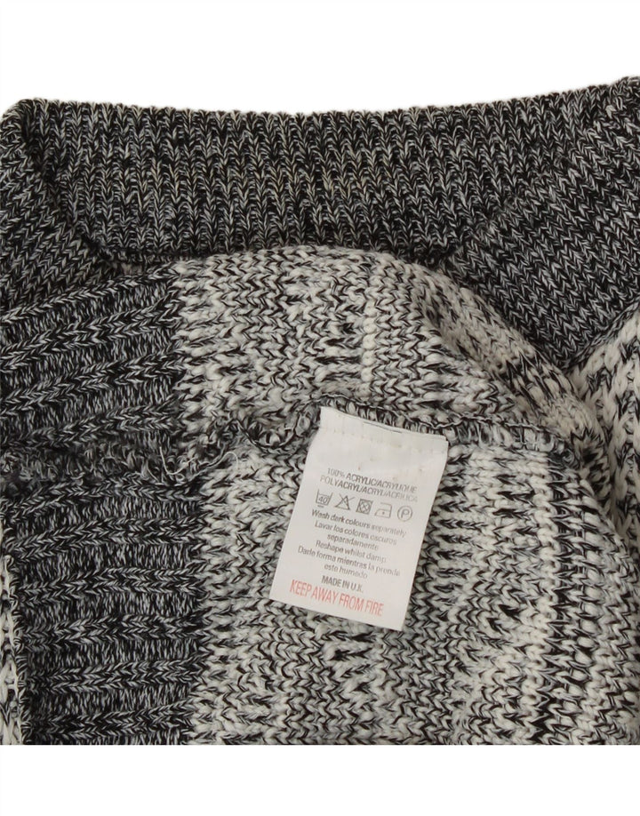 VINTAGE Mens Turtle Neck Jumper Sweater Medium White Geometric Acrylic Vintage Vintage and Second-Hand Vintage from Messina Hembry 