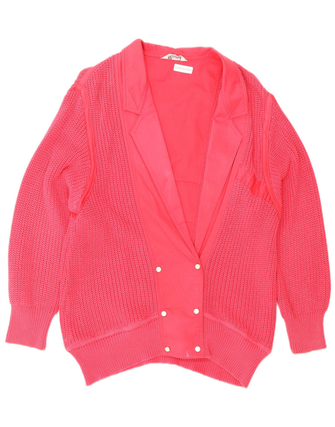 Vintage mujer doble pecho cardigan suéter IT 42 rosa medio