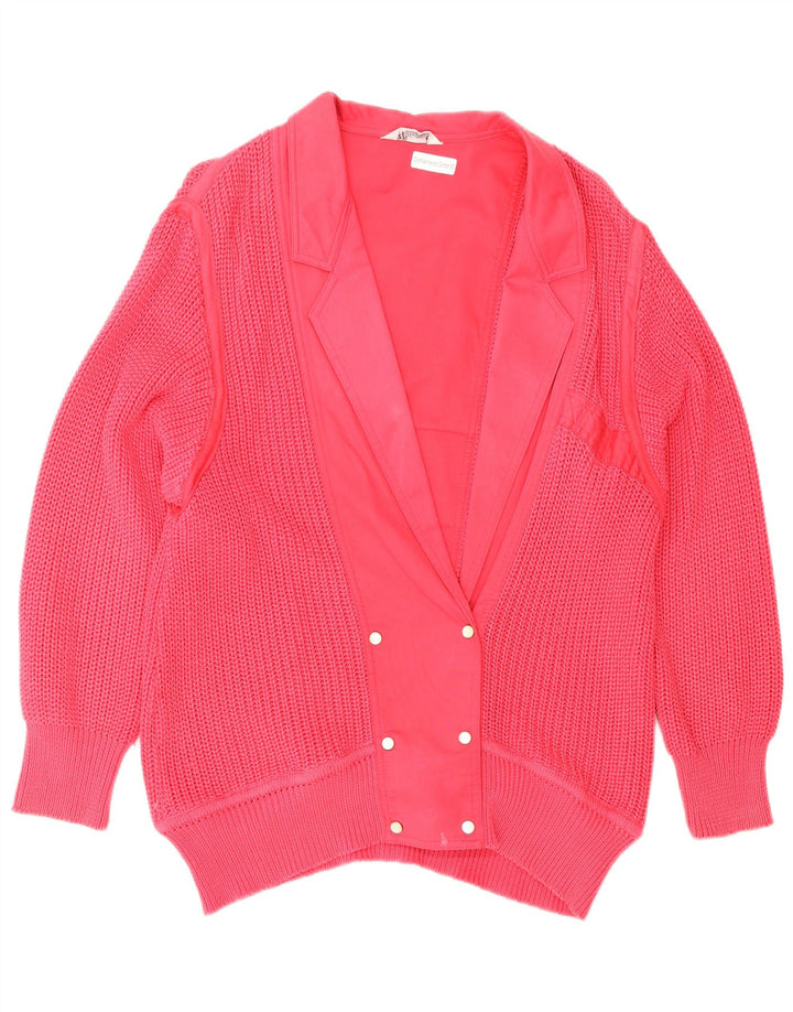 Vintage mujer doble pecho cardigan suéter IT 42 rosa medio