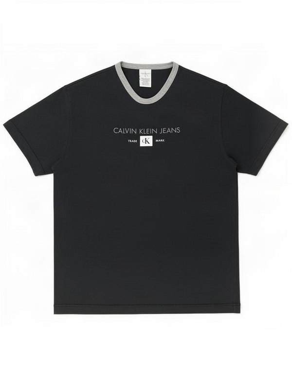 Calvin Klein Jeans Camiseta gráfica para hombre Top Algodón azul marino mediano