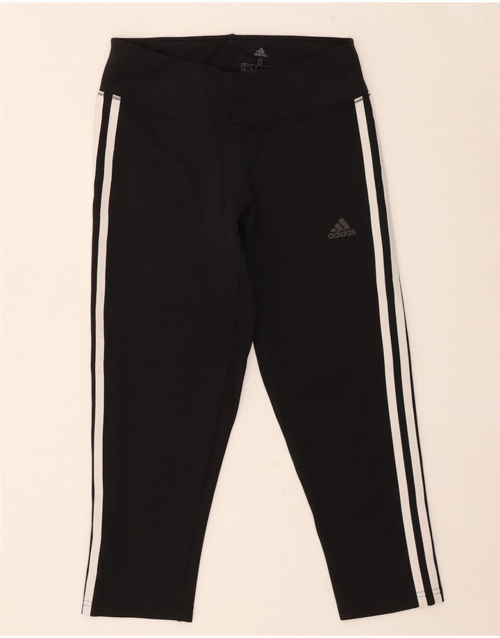 Adidas Climalite Capri Leggings para mujer Reino Unido 8/10 Pequeño Negro Poliéster