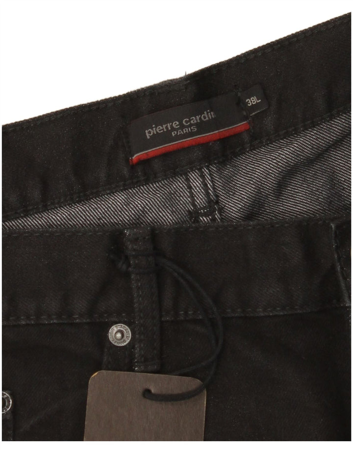 PIERRE CARDIN Vaqueros rectos Paris para hombre W38 L34 Algodón negro