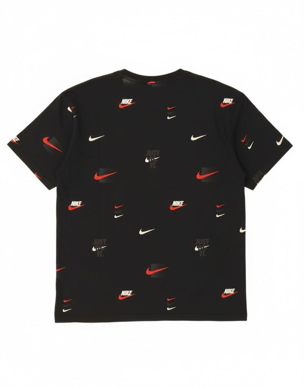 Nike Camiseta holgada con gráfico para hombre, talla grande, algodón negro