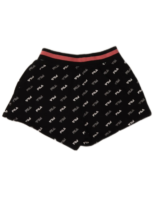 Fila Shorts deportivos gráficos para mujer UK 6 XS Poliéster negro