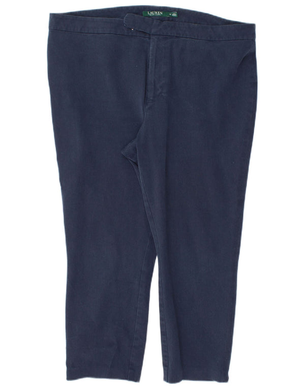 Ralph Lauren - Pantalones capri ajustados para mujer US 16 2XL W36 L22 azul marino algodón