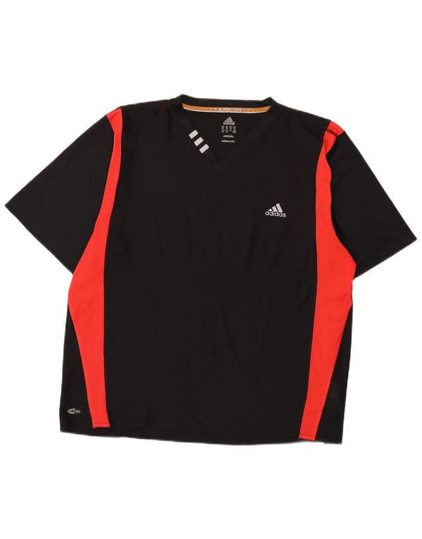 ADIDAS Camiseta Climacool para hombre Top 2XL Poliéster color block negro