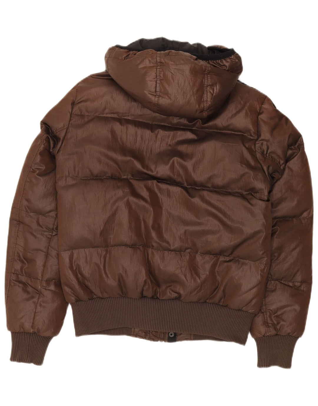 Chaqueta bomber acolchada con capucha para hombre Gas UK 36 Small Marrón Poliéster