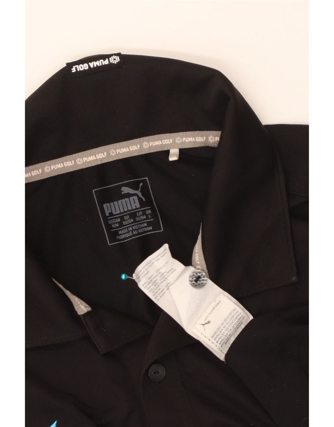 Puma Polo de golf para hombre, talla grande, poliéster negro