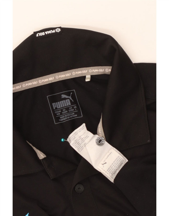 Puma Polo de golf para hombre, talla grande, poliéster negro