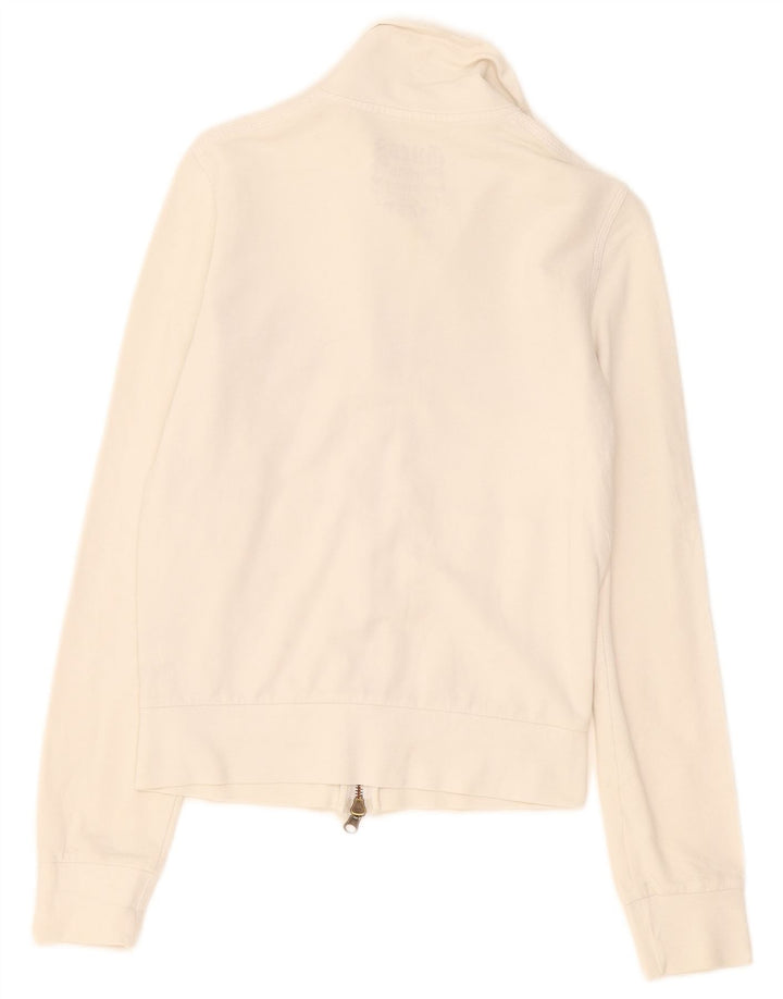 Guess Chaqueta de chándal gráfica para mujer UK 10 Small White Cotton