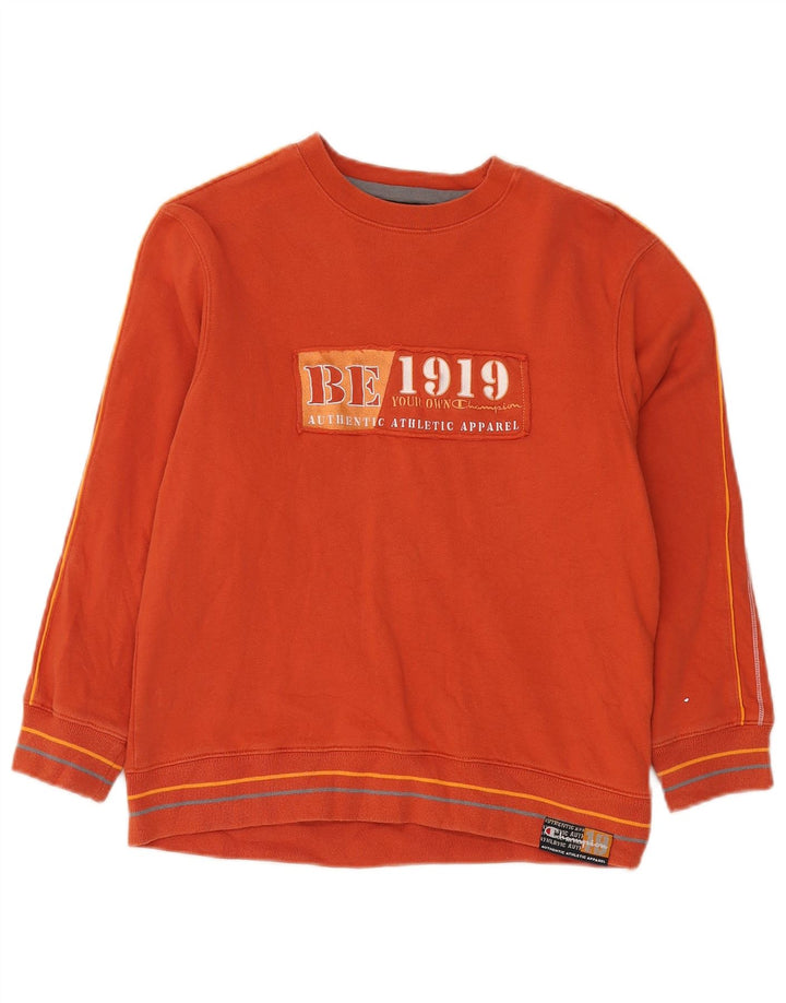 CHAMPION Sudadera gráfica para niños Jersey 11-12 años Grande Naranja Algodón