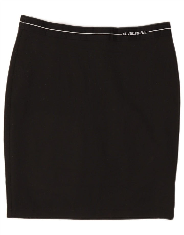 CALVIN KLEIN Falda lápiz para mujer grande W32 Poliéster negro
