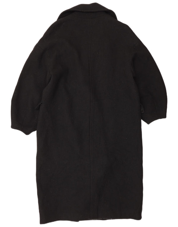 Zara Mujer Abrigo Extragrande UK 10 Small Lana Negra