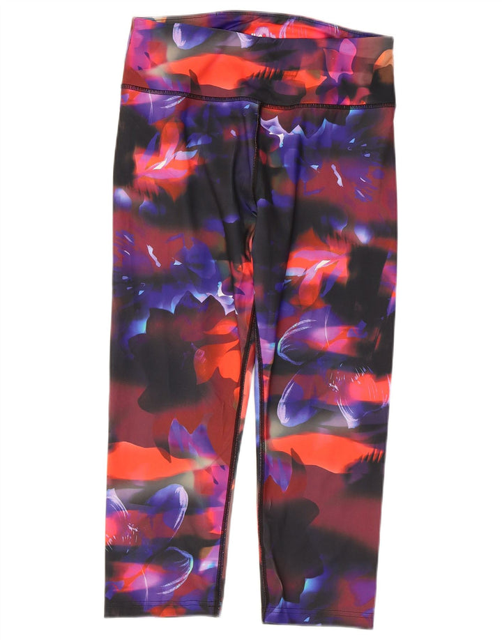 FILA Leggings Capri para Mujer UK 40 Grande Poliéster Floral Multicolor