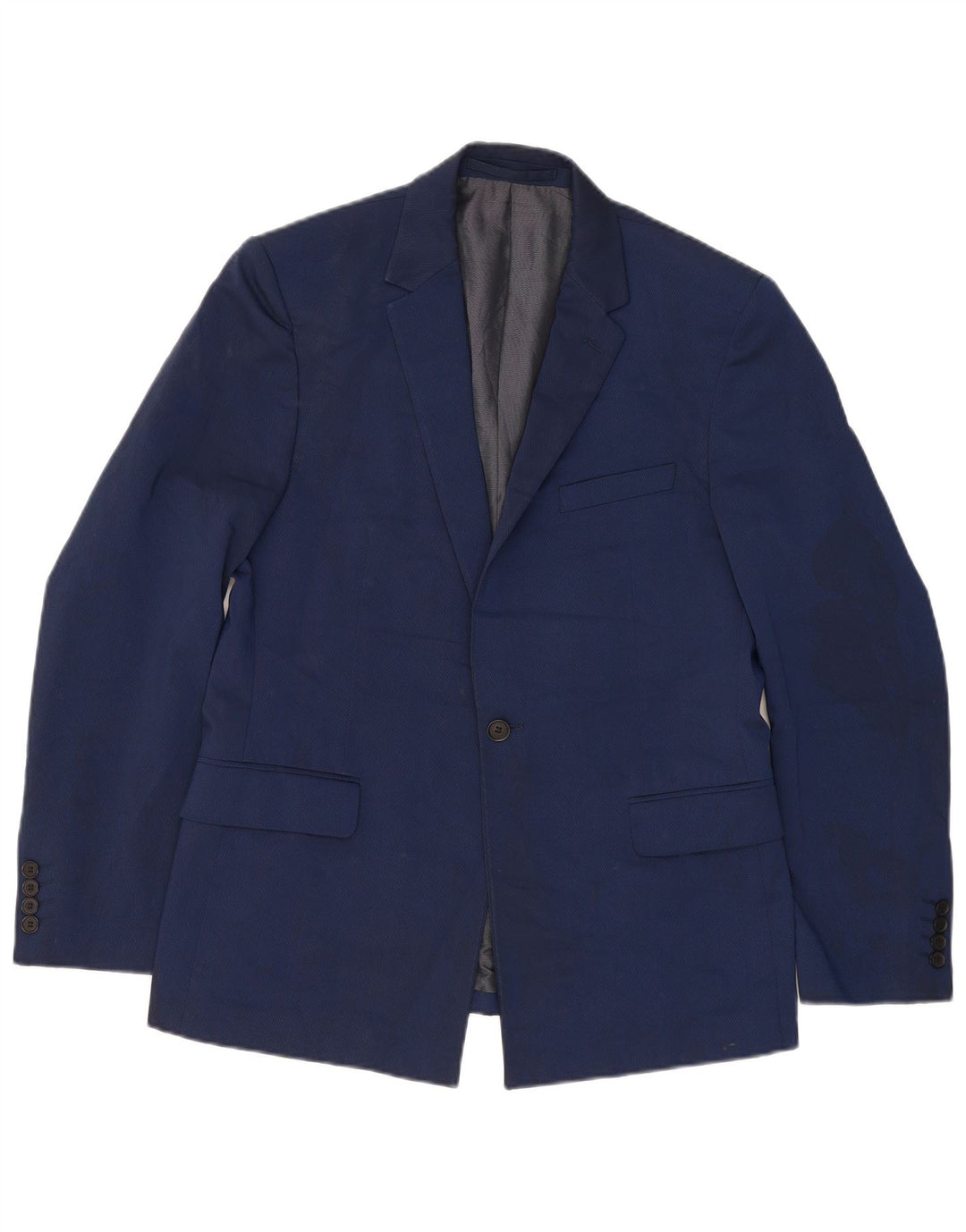 Marks & Spencer Chaqueta tipo blazer con 1 botón para hombre, talla 40, talla grande, azul marino, clásica