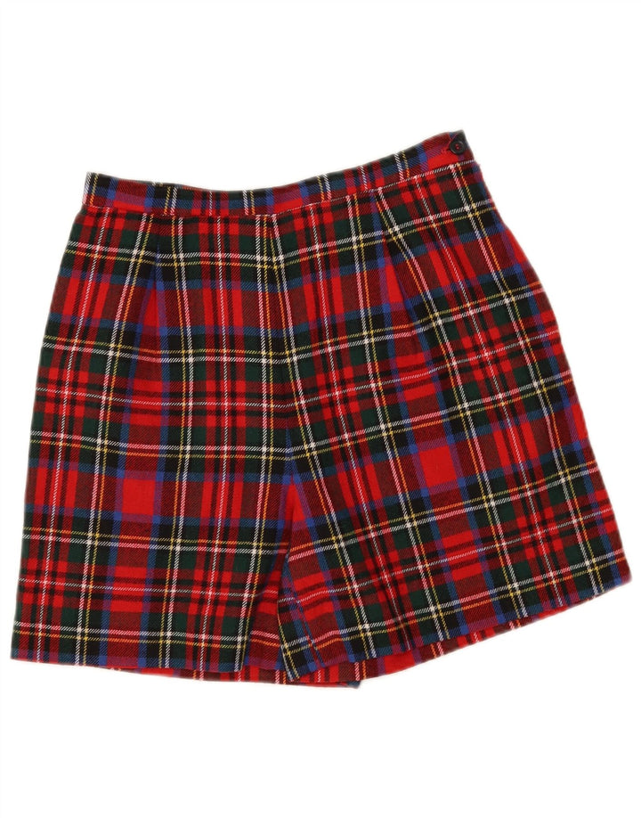 Pantalones cortos casuales vintage para mujer W26 Small Red Check