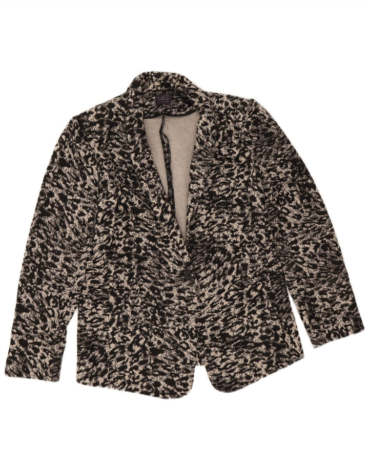Marks & Spencer Chaqueta Blazer para Mujer Reino Unido 46 Grande Beige Estampado Animal