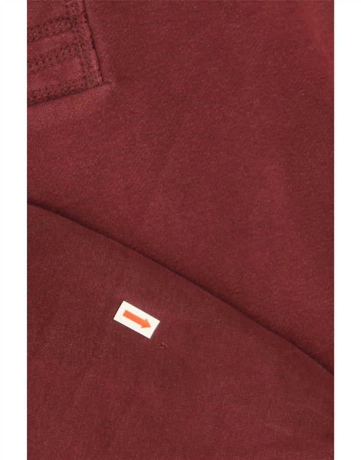 Superdry Sudadera con cuello y botones para hombre, jersey de algodón en color burdeos medio