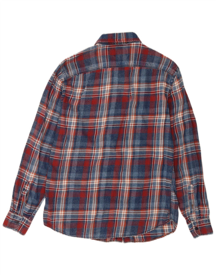 Jack & Jones Hombre Camisa Vaquera De Algodón A Cuadros Azul Marino Medio