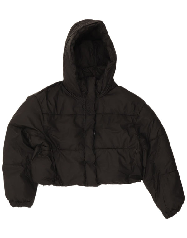 Zara Chaqueta Acolchada Suelta Con Capucha Para Mujer UK 44 Medium Black