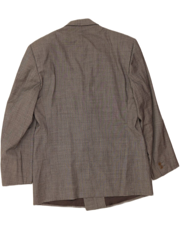 TRUSSARDI Chaqueta tipo blazer con doble botonadura para hombre IT 52 XL Lana virgen gris