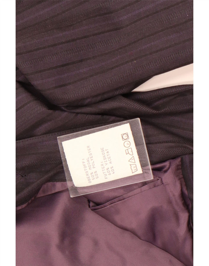 Vintage mujer doble pecho Blazer chaqueta Reino Unido 14 medio púrpura rayas